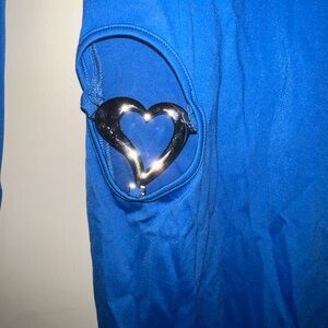 Waydamin Blue Long Sleeve Cut out Dress